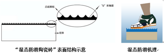 尊龙凯时人生就是搏地砖“湿态防滑陶瓷砖”机理结构图